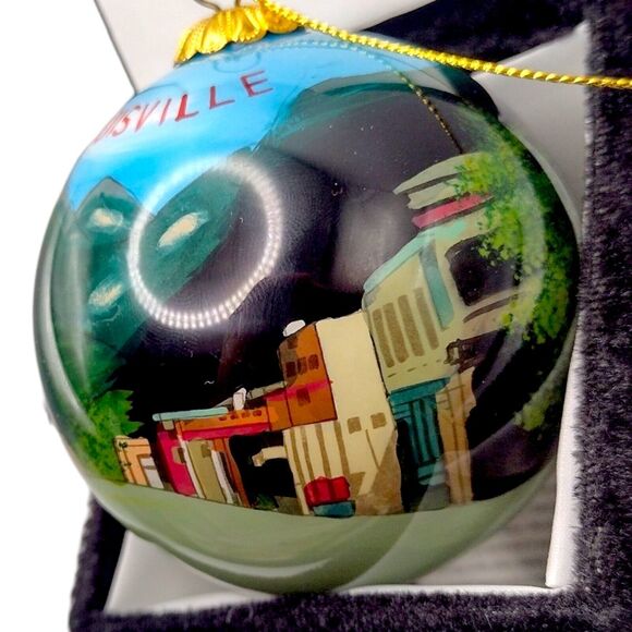 Vintage Louisville Reverse Painted Blown Glass Ball Ornament Art Studio Company - Picture 8 of 16